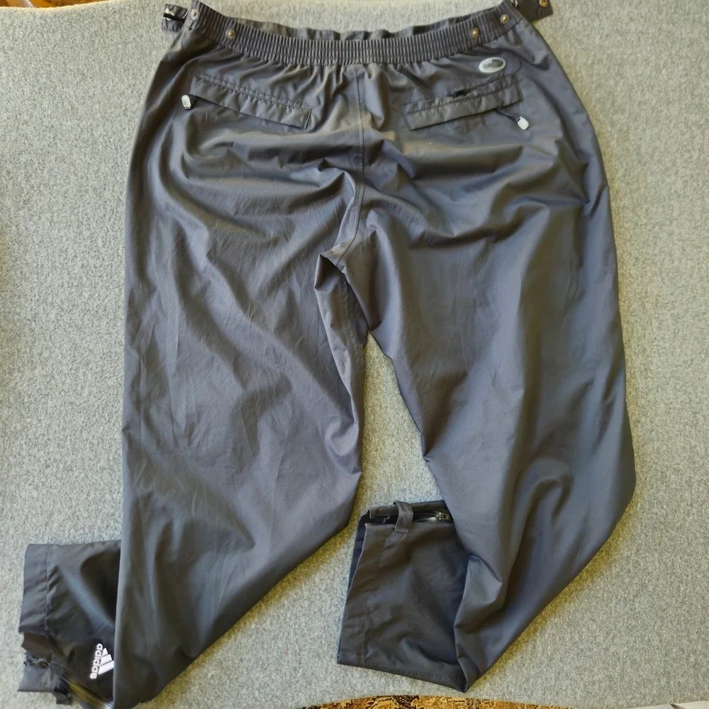 Adidas Rain Pants Mens XL Black Climaproof Side Zip Outdoor Golfcore Y2K EUC